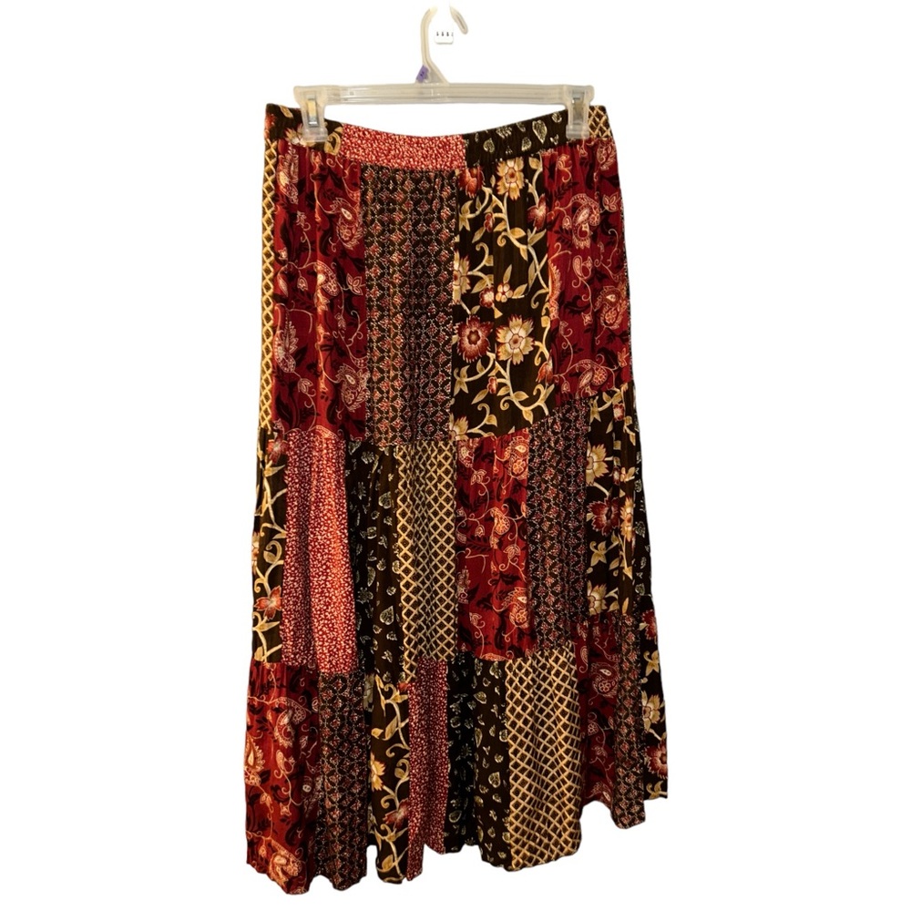 Vintage Bobbie Brooks Quilt Style Grandma Square Patchwork Maxi Skirt